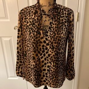 Like New Veronica M Animal Print Blouse